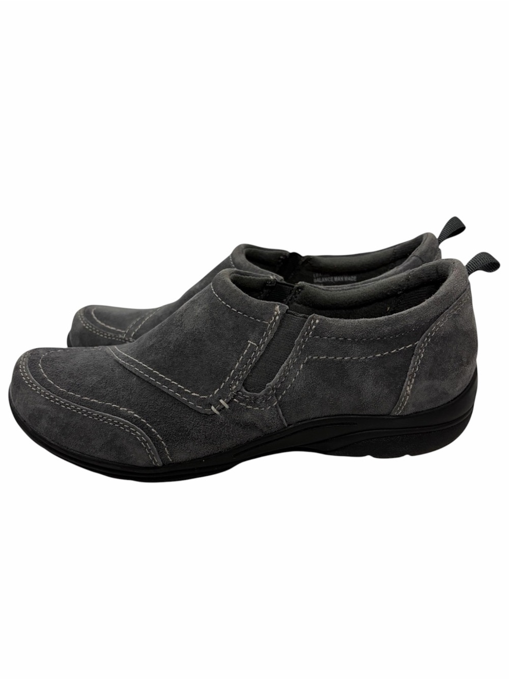 Earth Origins Dina Womens Gray Suede Leather Slip On Loafers Size 7.5 M‎